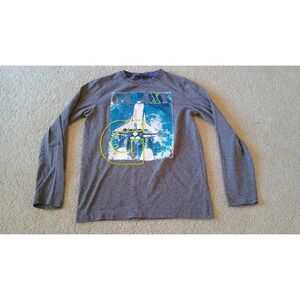 Charles Vögele Kids Long Sleeve T Shirt Gray‎ Galaxy Space Graphic Tee Size 152